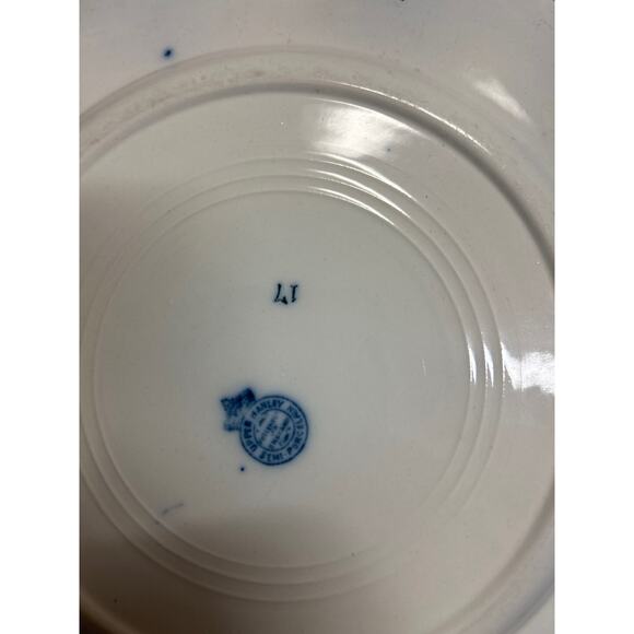 Floral CEICE Upper Hanley England Semi-Porcelain Flow Blue 10" Dinner Plate. L7 - Picture 5 of 5